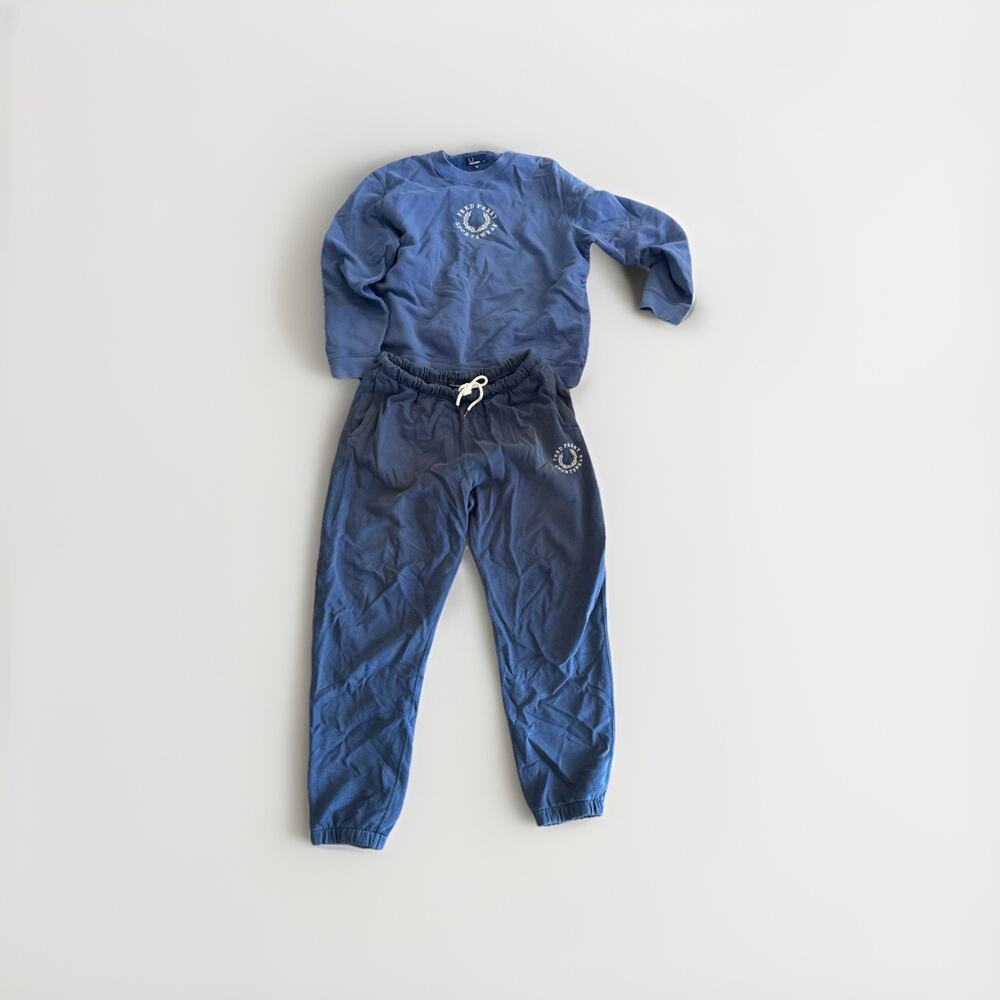 Fred Perry Sportswear Crewneck Sweatshirt XL And Sweatpants L Navy Blue